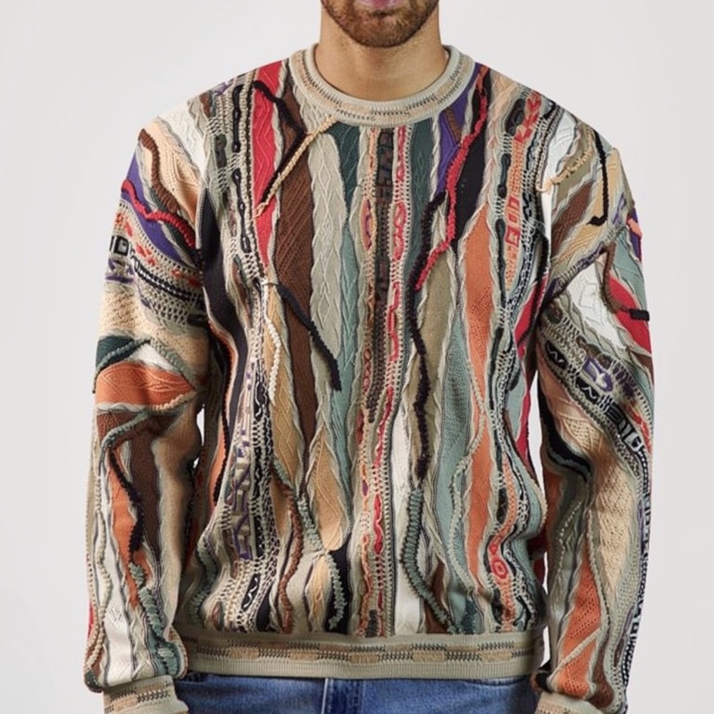 Vintage Coogi 3D Multi-Color Textured Knit Sweater